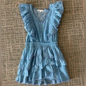 Loveshackfancy blue ruffle dress